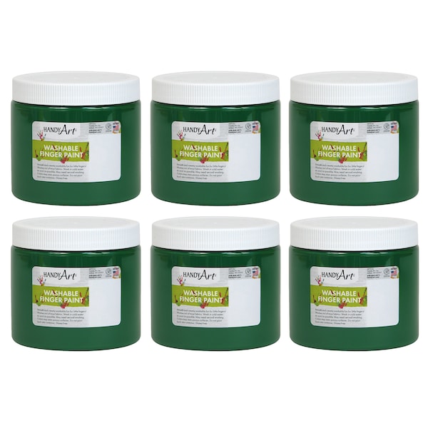 Washable Finger Paint, Green, 16 oz., PK6
